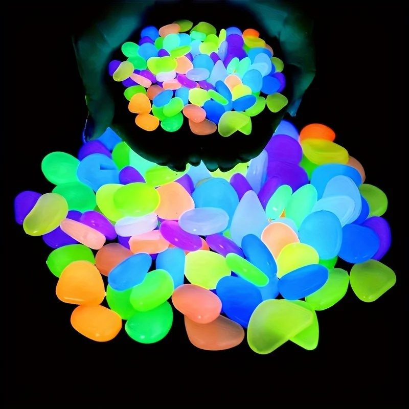 Aquarium Planted Plants - 50-200 stuks Glow-in-the-dark kiezelstenen, lichtgevende mini-stenen,