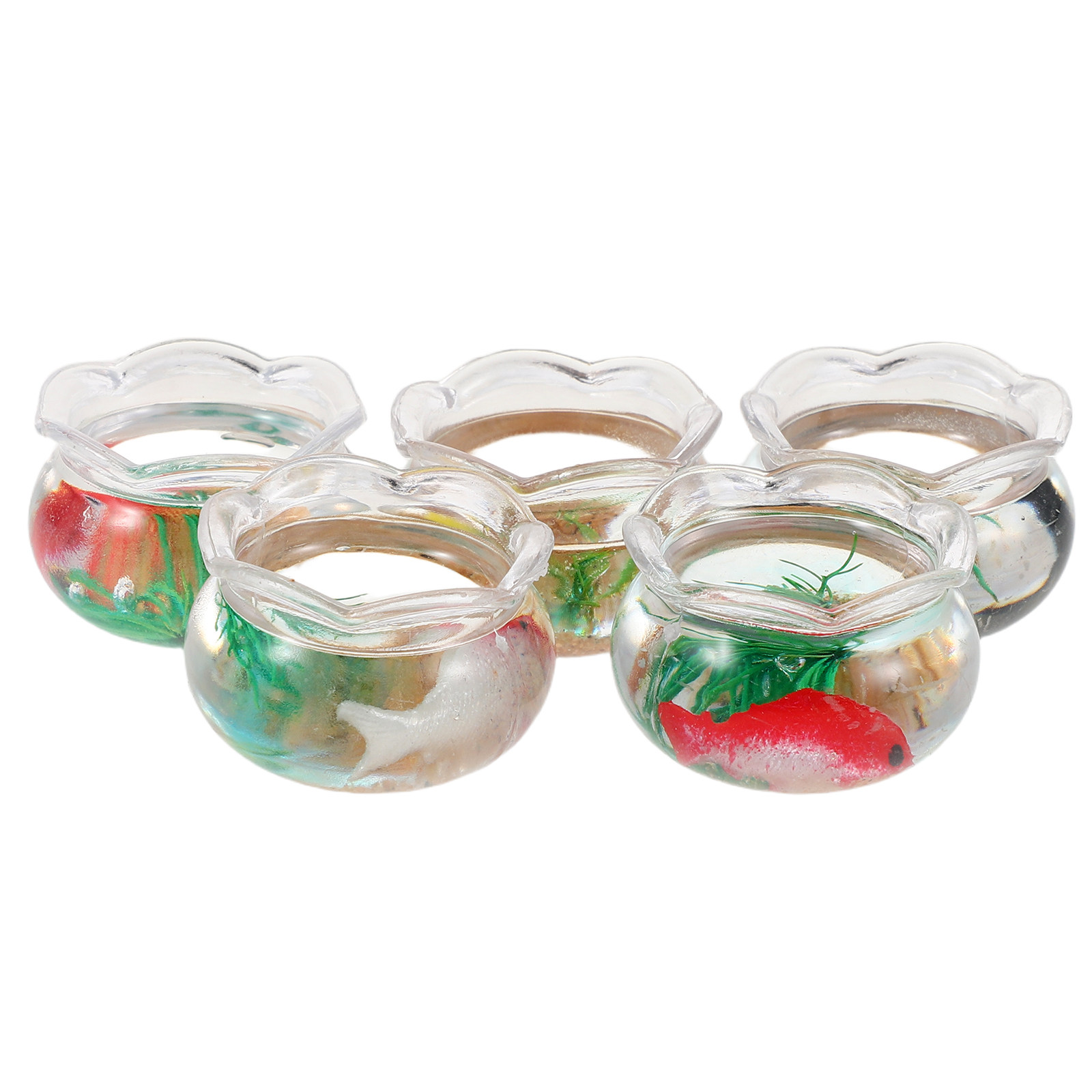 Aquarium Planted Plants - 5 stuks mini-viskommen, kleine ronde goudvissenakvaria