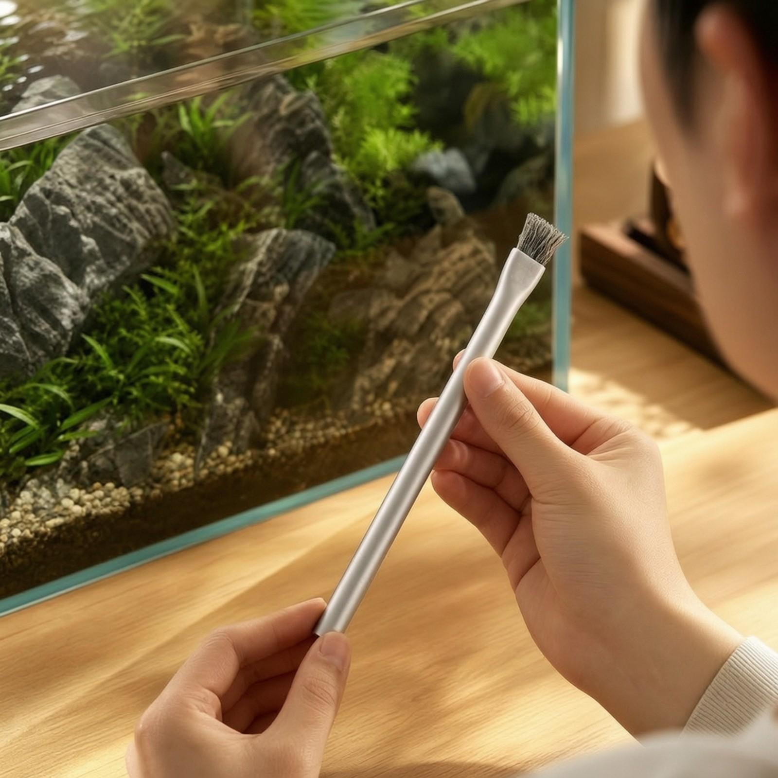 Aquarium-algenborstel van roes - Planted Aquarium With Rocks recensie en prijs